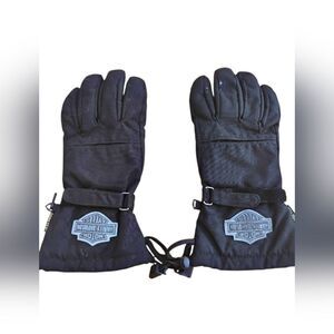 Harley-Davidson Black Gauntlet Gloves with Reinforced Padding